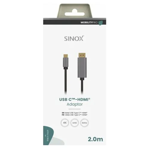 Sinox Pro 2.0M USB C To HDMI Cable - Grey | 053167 - Image 2