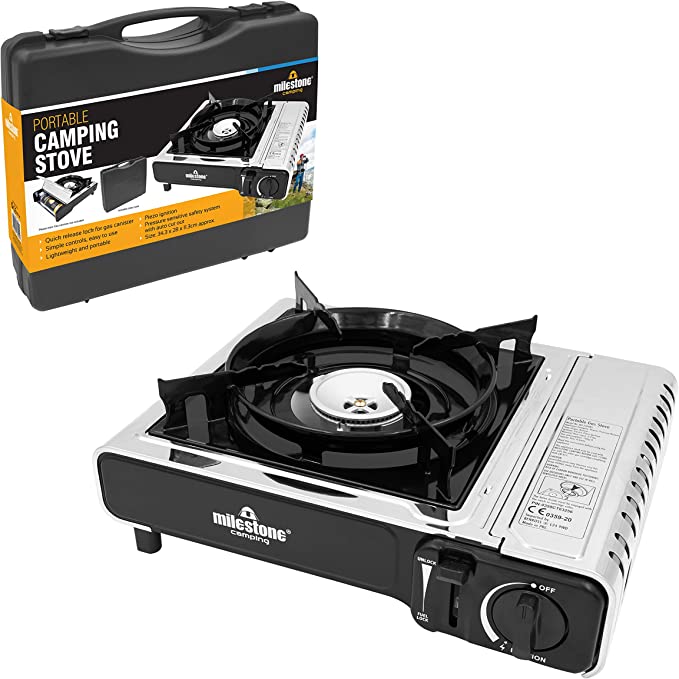 MILESTONE Camping Portable Gas Stove - Silver, Black | 189594 - Image 9