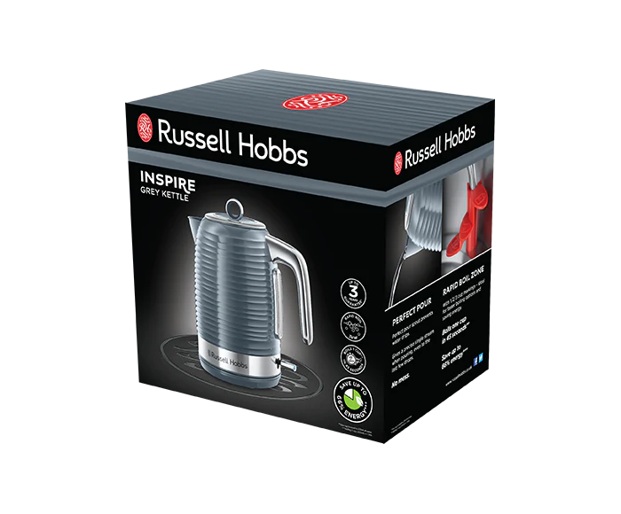 RUSSELL HOBBS Inspire Grey Kettle Rapid Boil 3KW | 24363 - Image 5