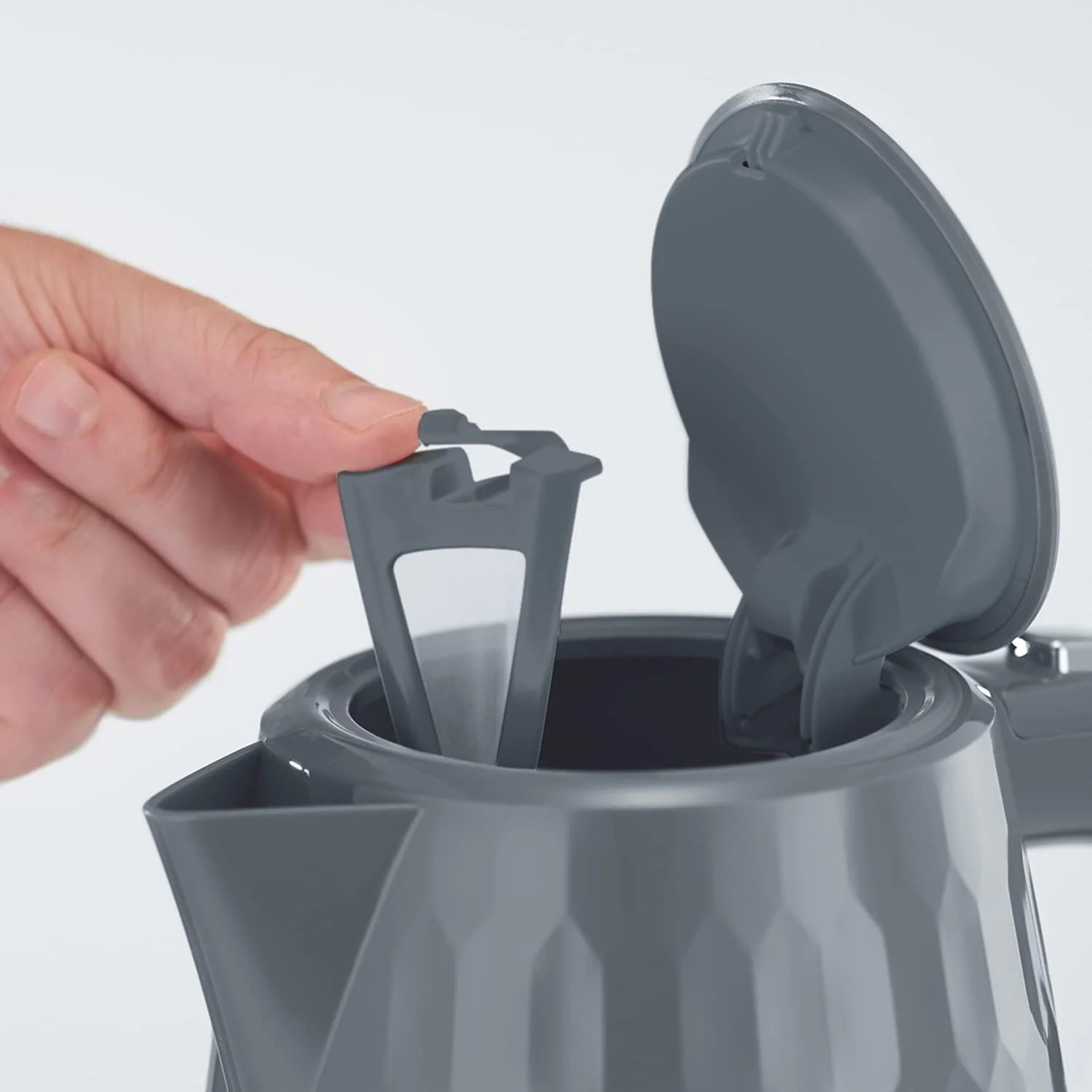*OPEN BOX* Russell Hobbs Honeycomb Electric 1.7L Cordless Kettle - Grey | 26053 - Image 5