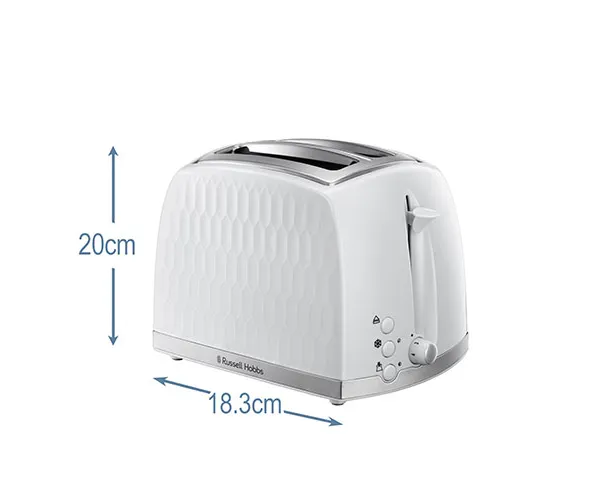 Russell Hobbs Honeycomb 2 Slice Toaster - White | 26060/RH - Image 2