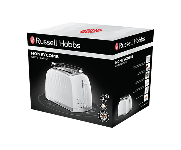 Russell Hobbs Honeycomb 2 Slice Toaster - White | 26060/RH - Image 7