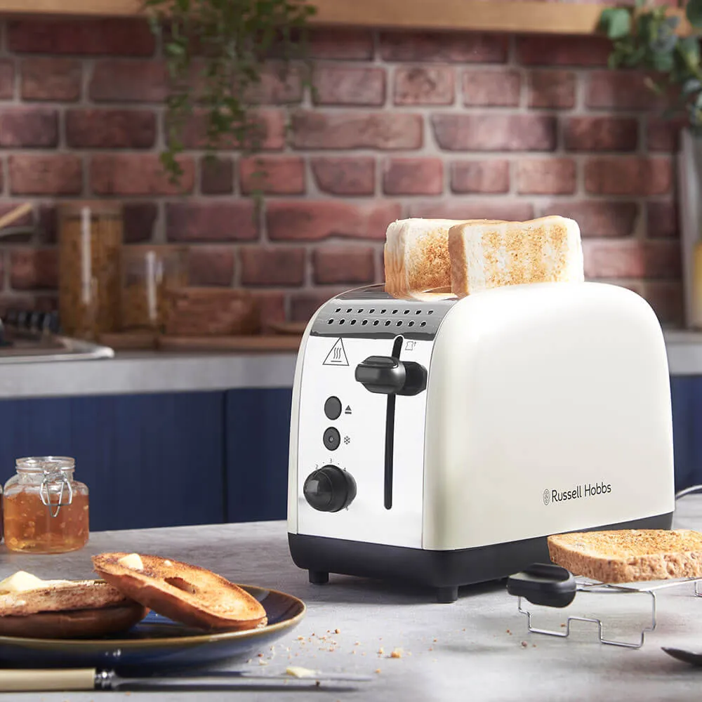Russel Hobbs 2 Slice Toaster - Cream / Stainless Steel | 26551 - Image 7