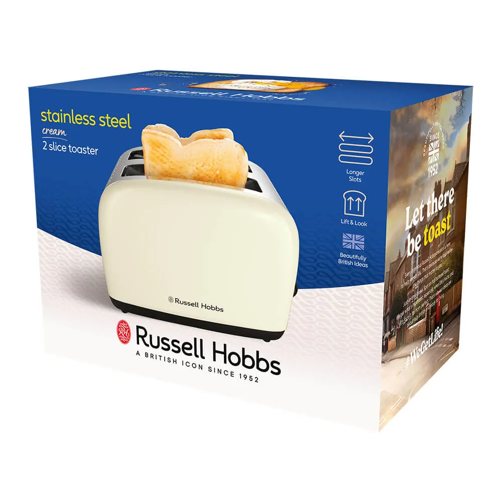 Russel Hobbs 2 Slice Toaster - Cream / Stainless Steel | 26551 - Image 8