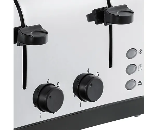 RUSSELL HOBBS Stainless Steel Black 4 Slice Toaster | 28360 - Image 4