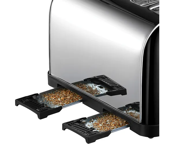 RUSSELL HOBBS Stainless Steel Black 4 Slice Toaster | 28360 - Image 5
