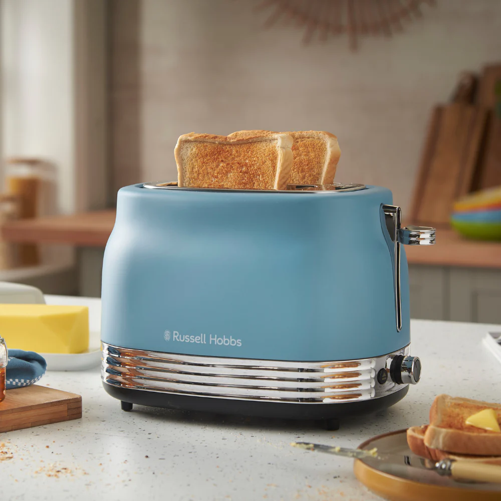Russell Hobbs Hanley 2 Slice Toaster - Retro Blue | 28651 - Image 2