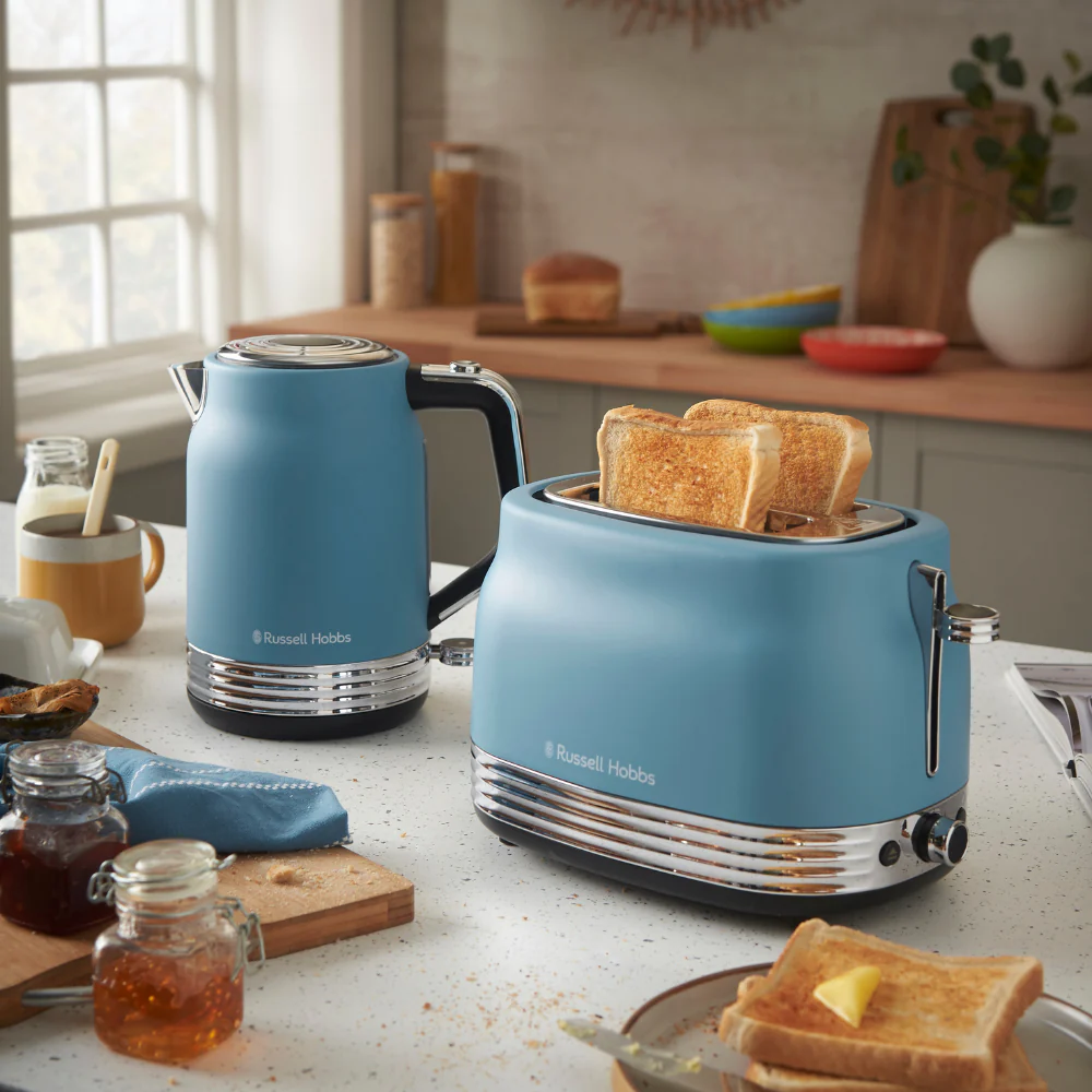 Russell Hobbs Hanley 2 Slice Toaster - Retro Blue | 28651 - Image 6