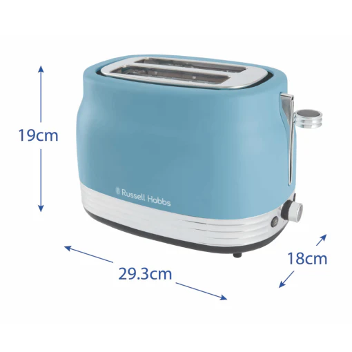 Russell Hobbs Hanley 2 Slice Toaster - Retro Blue | 28651 - Image 7