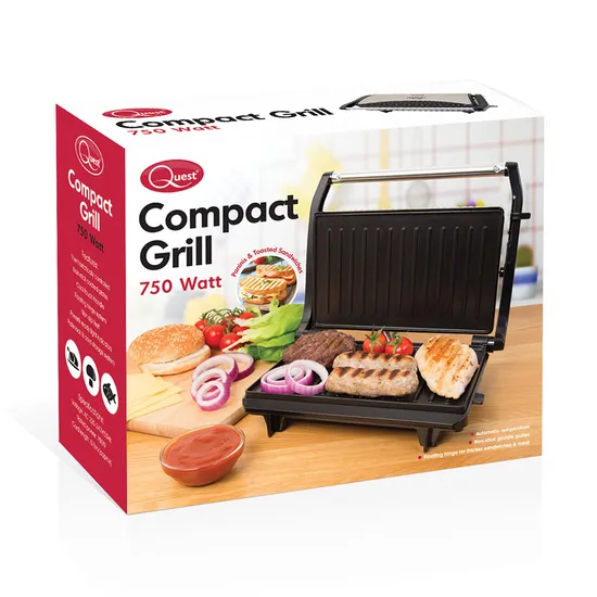 Quest Compact Panini Grill - Black/Silver | 34340 - Image 8