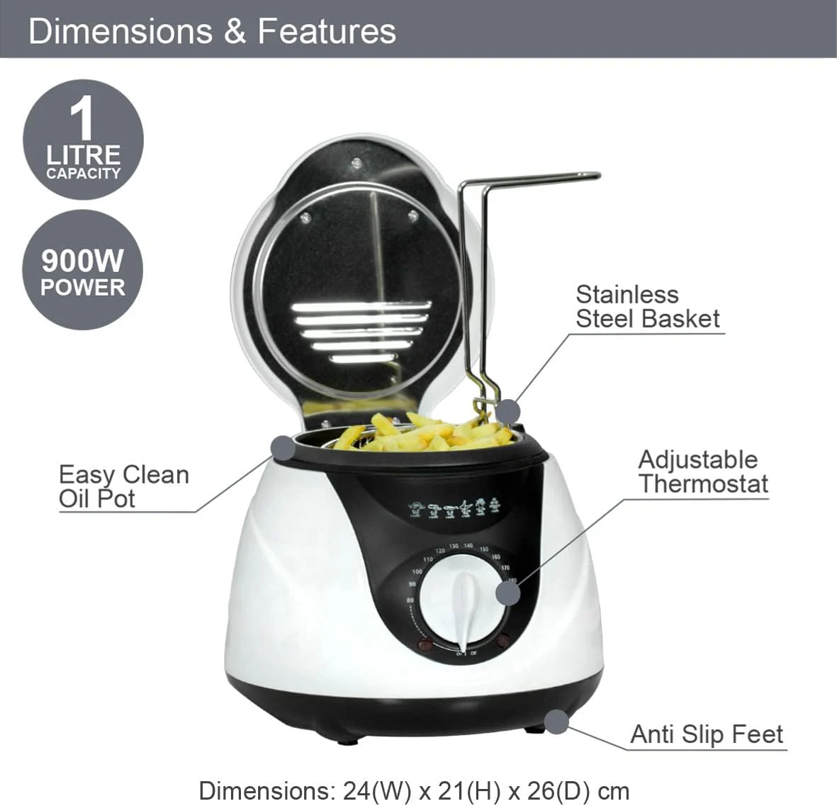Quest 1L Deep Fat Fryer | 35150 - Image 7
