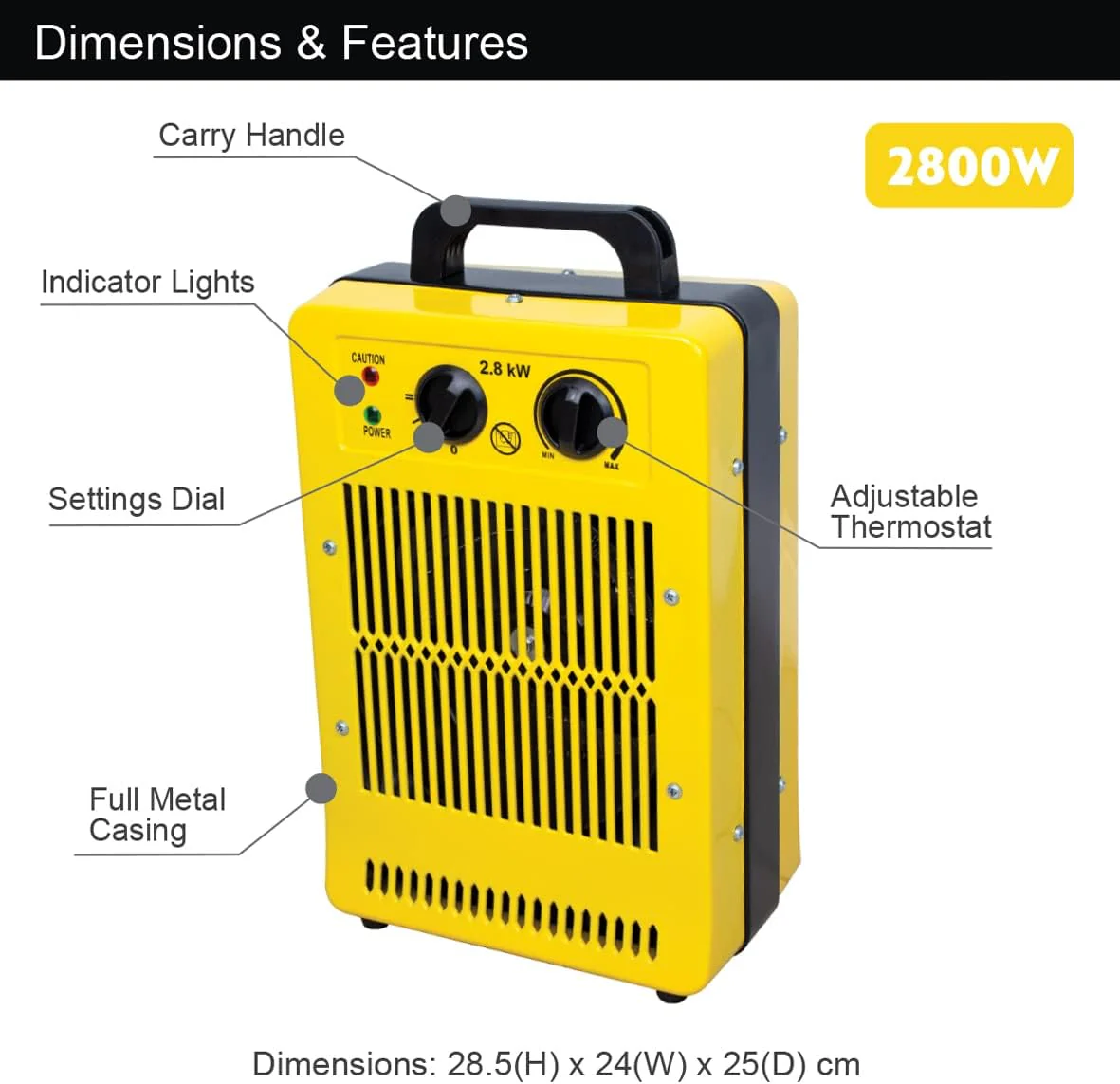 Benross Industrial Fan Heater 2.8kw | 42469 - Image 4