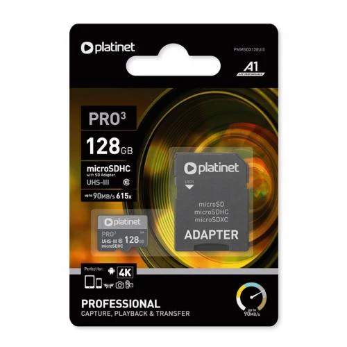 PLATINET 128GB UHS111 Micro SD Card U3 | 429108