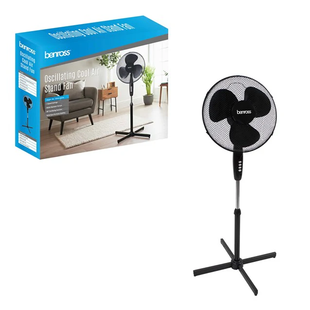 Benross 16" Oscillating Pedestal Fan - Black | 438302 - Image 3