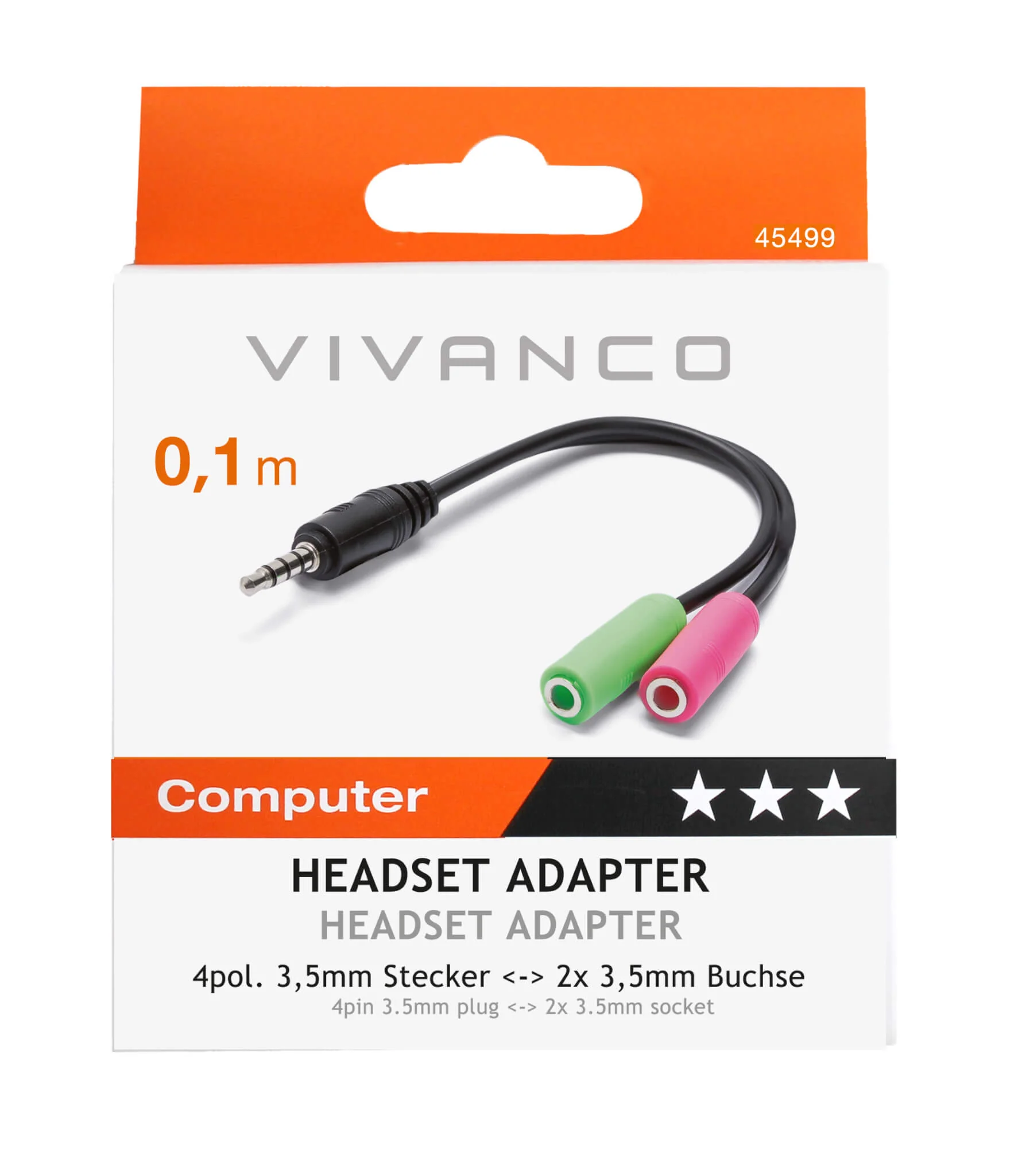 Vivanco Headset Adaptor - Pink & Yello Green| 45499 - Image 2