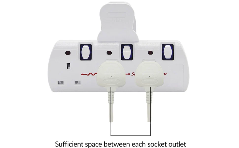 INNOTECK Benross DS-2218 3 Way Switched Wall Adaptor - White | 456108 - Image 2