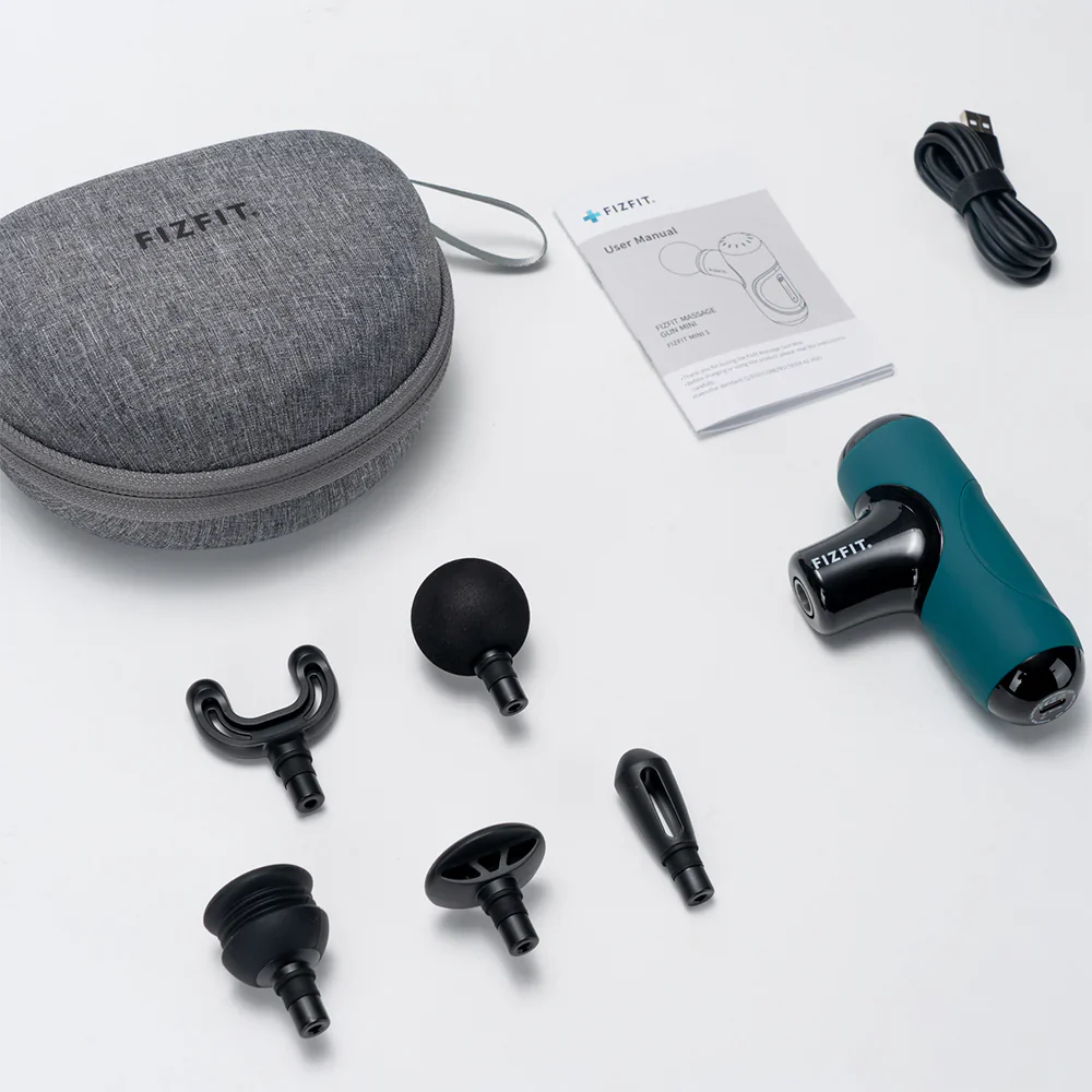 *OPEN BOX* Fizfit Massage Gun Mini - Turquoise Green & Black || 490254 - Image 6