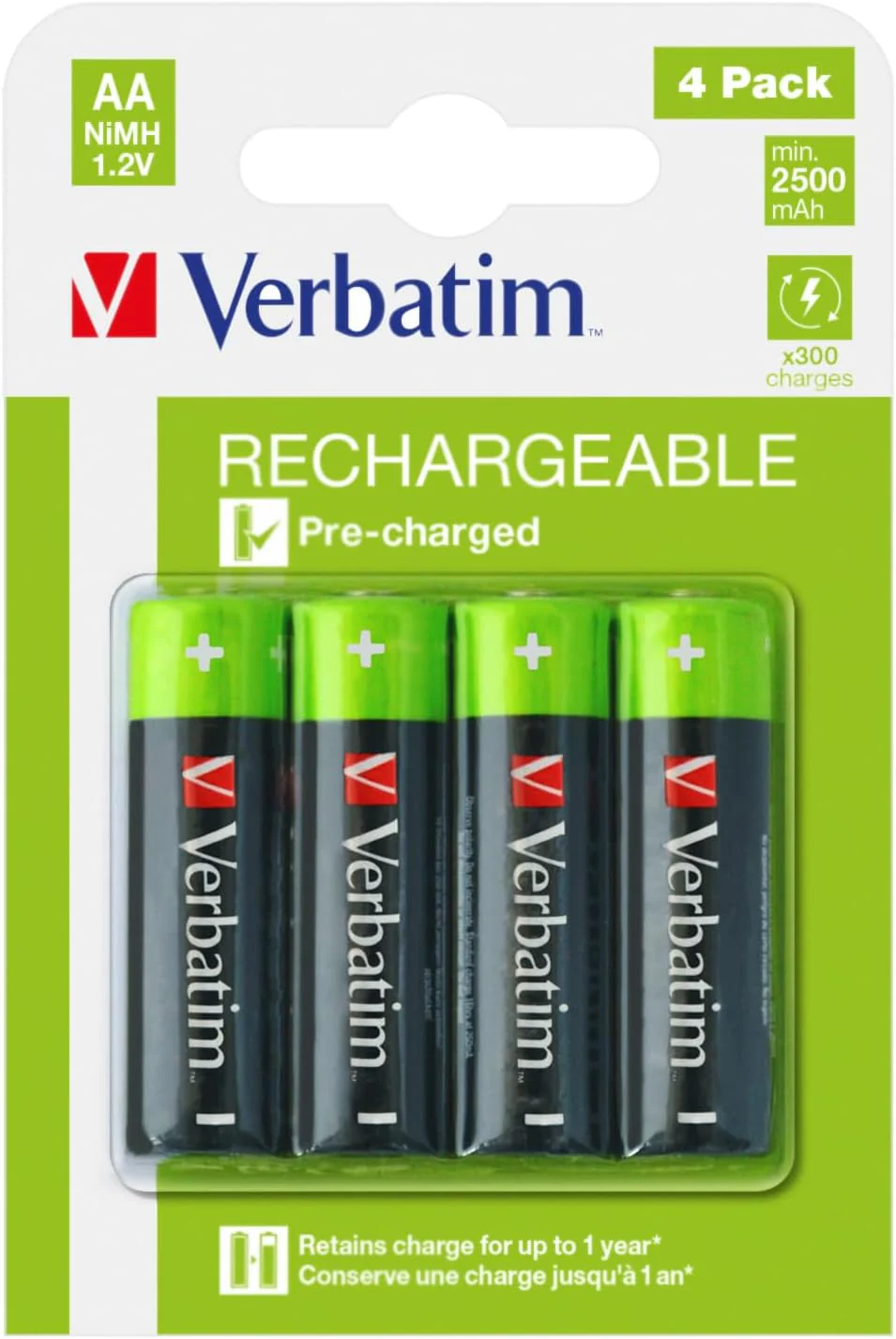 *OPEN BOX* VERBATIM Rechargeable Battery AA 4 Pack | 49517 - Image 7
