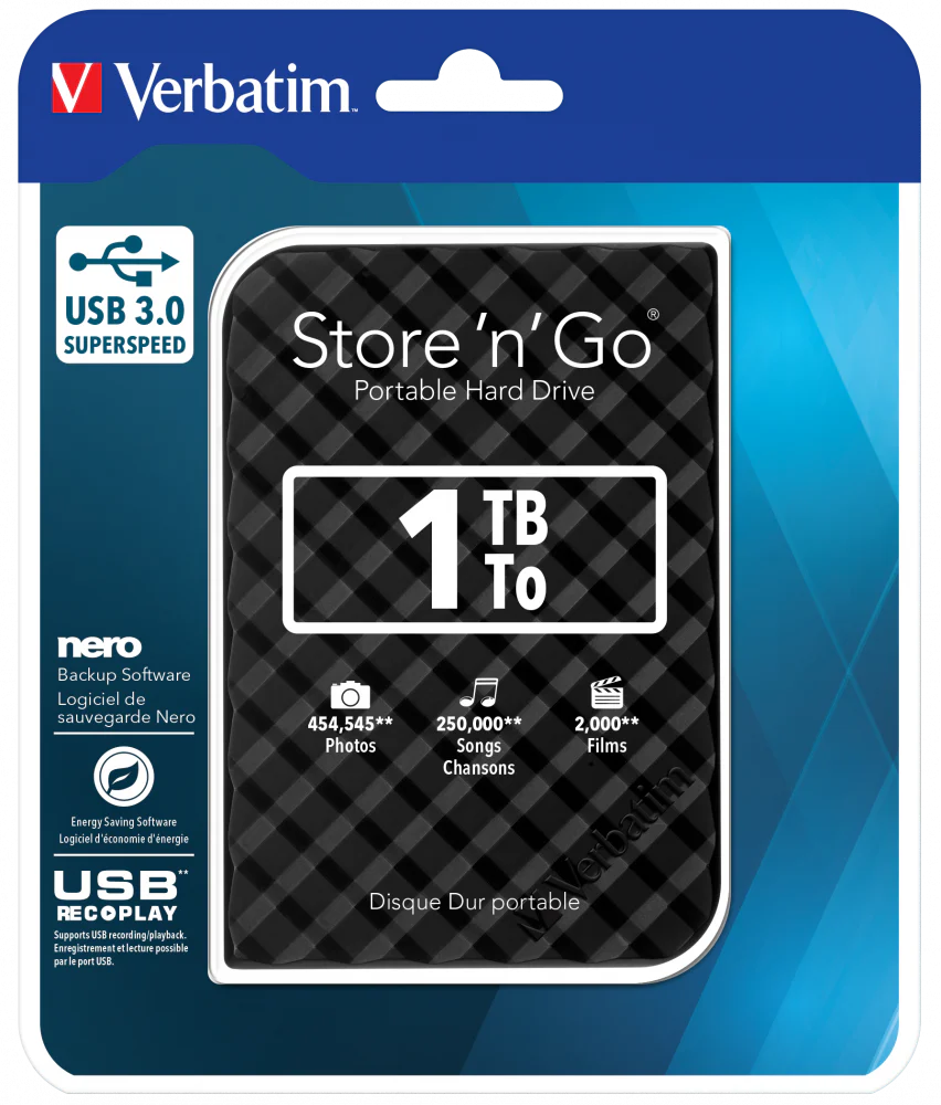 *OPEN BOX* Verbatim Store 'n' Go USB 3.0 Portable Hard Drive 1TB - Black | 53194 - Image 5