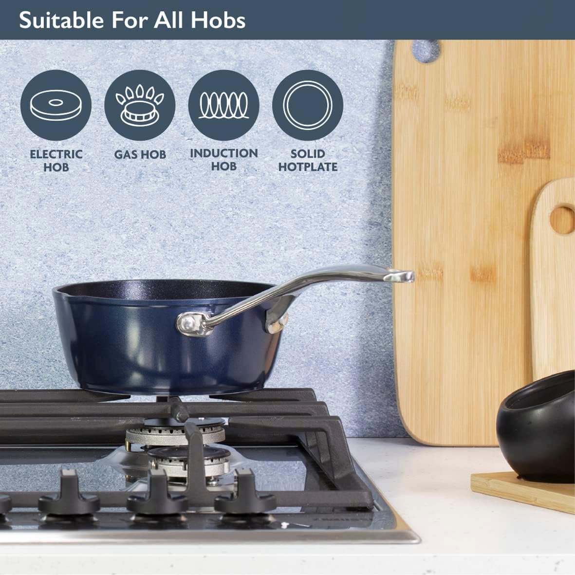 Blackmoor Blue Pro 5 16cm Milk Pan | 67449 - Image 4