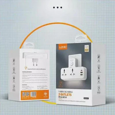 LDNIO 2 Way Power Socket 2USB + 1USB-C PORT | 691540 - Image 6