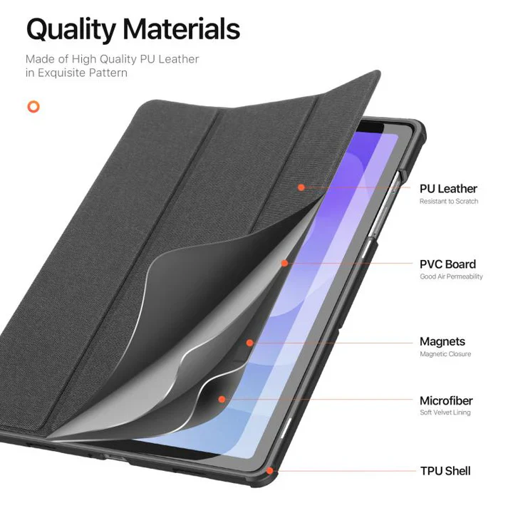 Samsung Galaxy Tab A11+ / A9+ Magnetic Flip Leather Tablet Case - Black | 734979 - Image 6