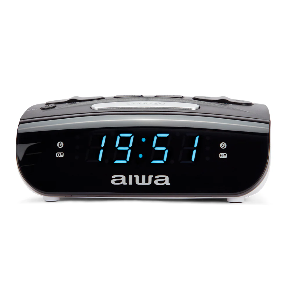 *OPEN BOX* AIWA Dual Alarm Clock Radio - Black || 900194