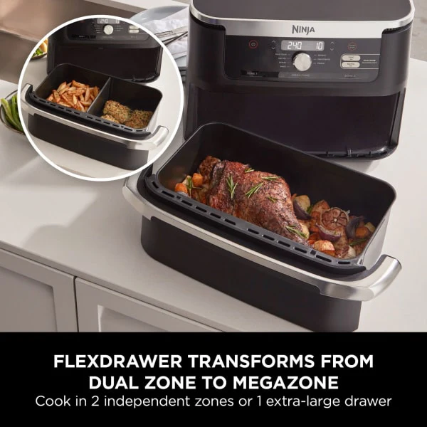 Ninja Foodi FlexDrawer 10.4L Air Fryer - Black | AF500UK - Image 8