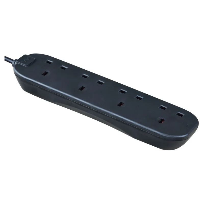 MASTERPLUG 5M 4 Way Extension Lead Black | BFG5NB-MP