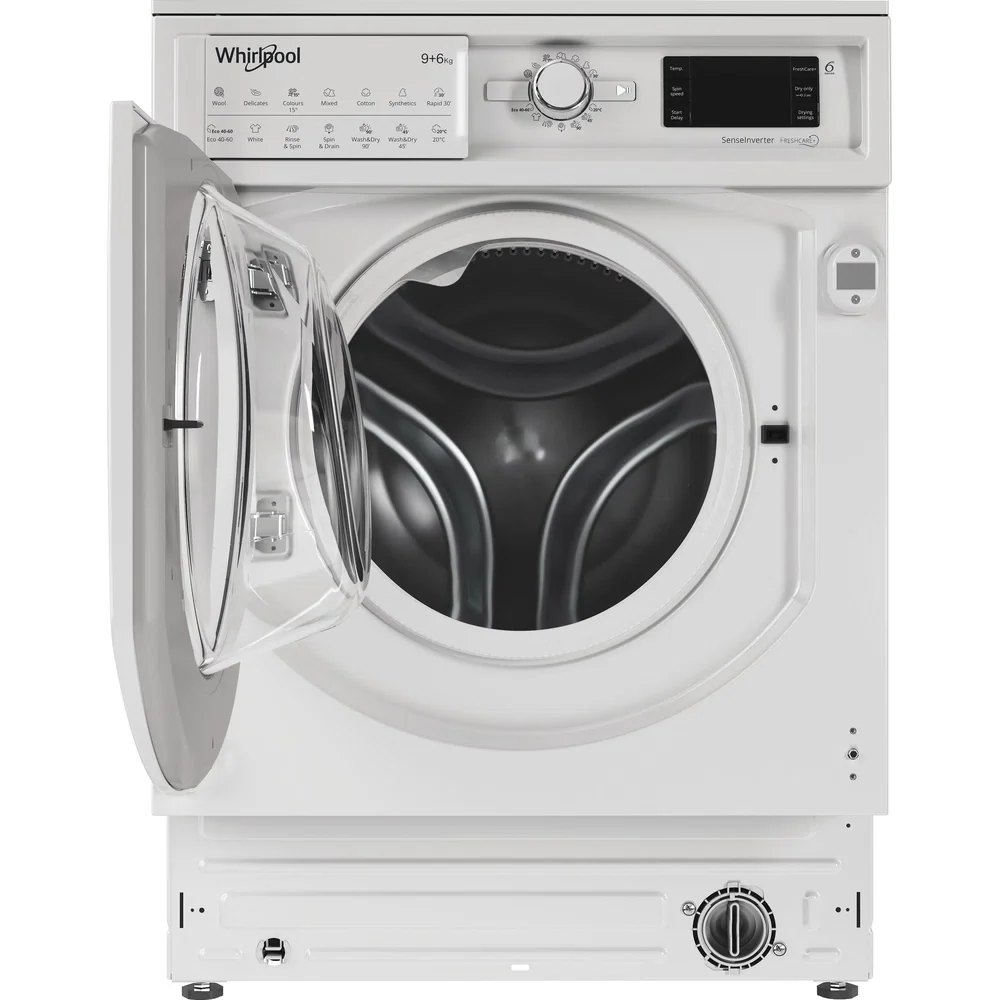 Whirlpool 9kg 6kg 1400 RPM Built-in Washer Dryer - White | BIWDWG961485UK - Image 3