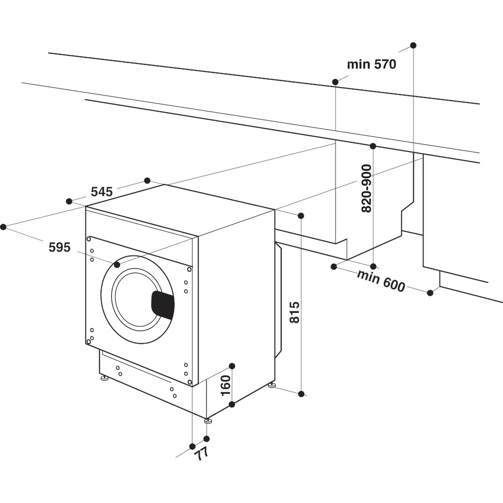 Whirlpool 9KG 1400 RPM Built-In Washing Machine - White || BIWMWG91485 - Image 16