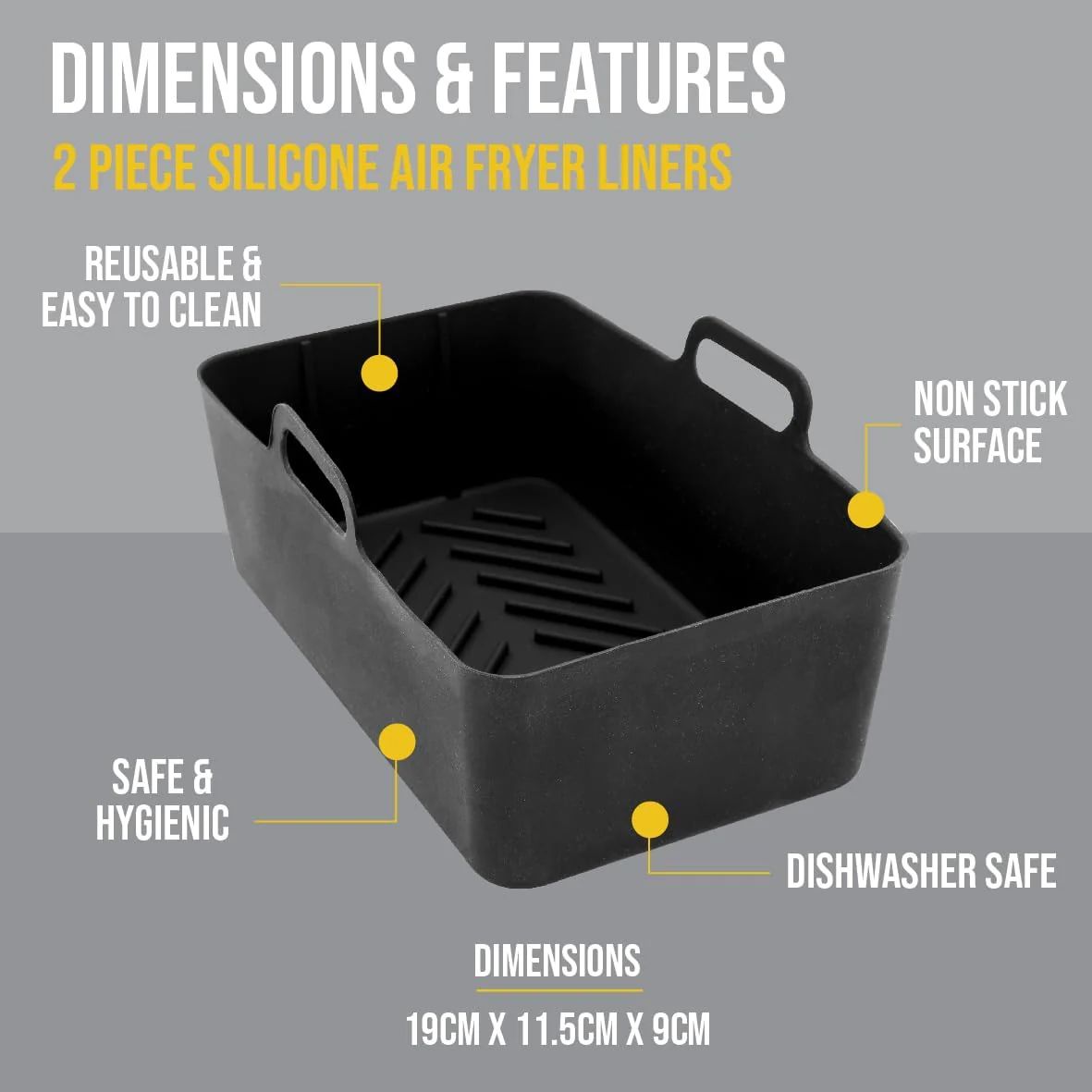 Blackmoor Silicone Air fryer liner 2pcs | 65539 - Image 2