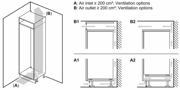 Bosch Series 2, built-in fridge-freezer with freezer at bottom, 177.2 x 54.1 cm, flat hinge | BSH KIN85NFE0G - Image 13