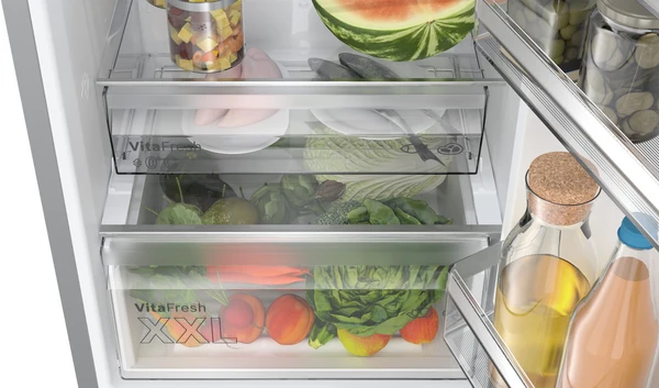 Bosch Series 4, free-standing fridge-freezer with freezer at bottom, 203 x 60 cm - Stainless steel look | BSH KGN392LBFG - Image 6