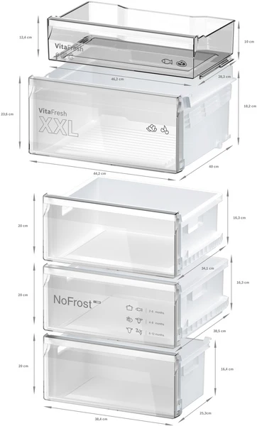 Bosch Series 4, free-standing fridge-freezer with freezer at bottom, 203 x 60 cm - Stainless steel look | BSH KGN392LBFG - Image 9