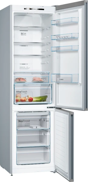 Bosch Series 4, free-standing fridge-freezer with freezer at bottom, 203 x 60 cm - Stainless steel look| BSH KGN392LEBG - Image 2
