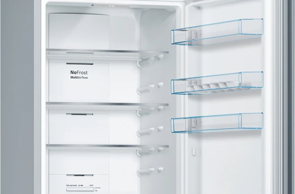 Bosch Series 4, free-standing fridge-freezer with freezer at bottom, 203 x 60 cm - Stainless steel look| BSH KGN392LEBG - Image 4