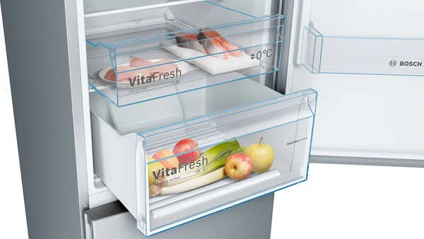 Bosch Series 4, free-standing fridge-freezer with freezer at bottom, 203 x 60 cm - Stainless steel look| BSH KGN392LEBG - Image 5