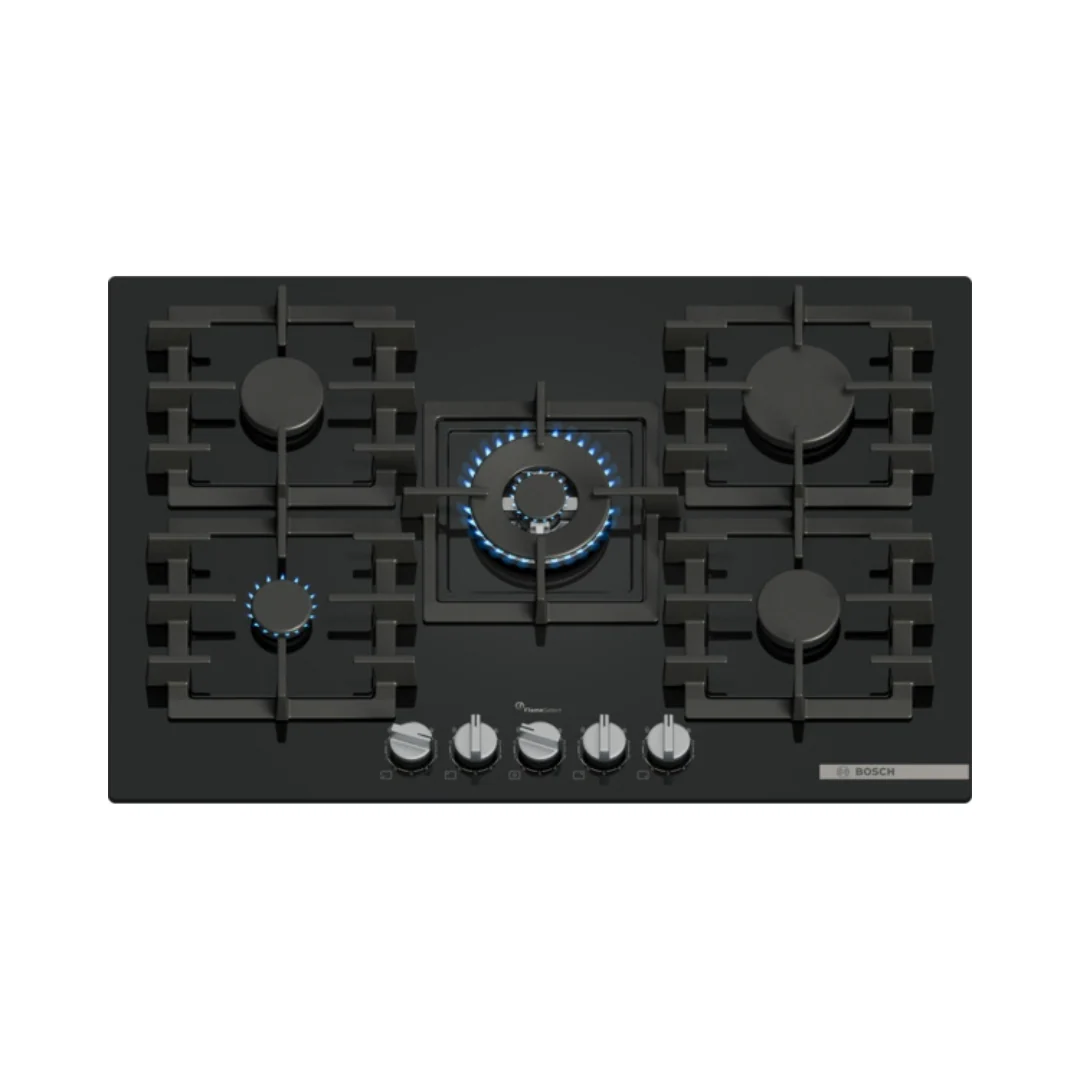 Bosch Series 6, Gas hob, 75 cm, Tempered glass - Black | BSH PPQ7A6I40