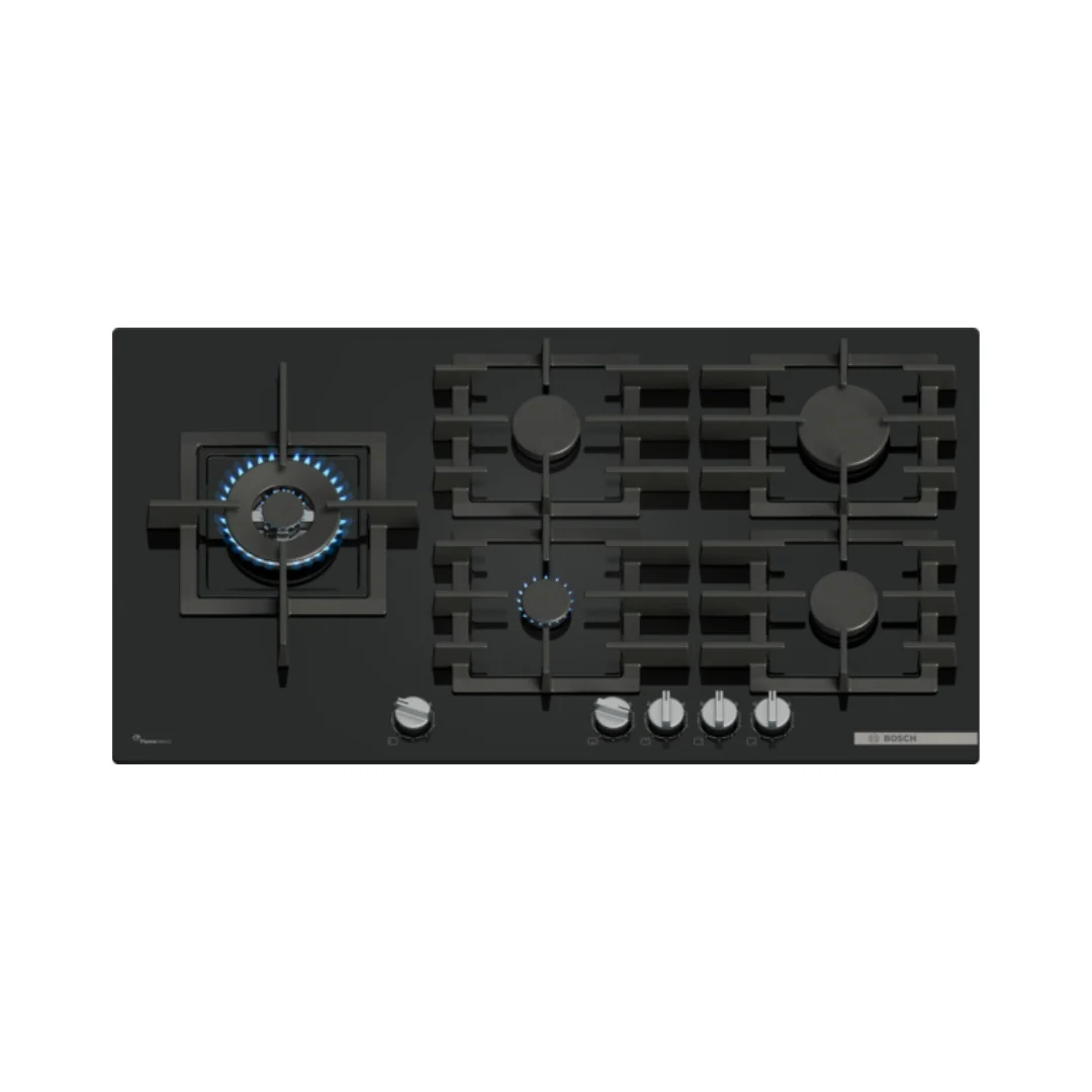 BOSCH Series 6, Gas hob, 90 cm, Tempered glass - Black | BSH PPM9A6I40