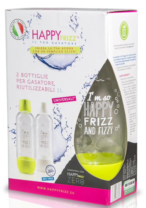 Happy Frizz 1L Soda Maker Bottles - Twin Pack | BOT01 - Image 2