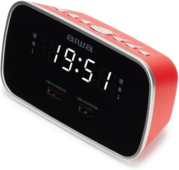 AIWA Alarm Clock FM Radio - Red | CRU-19RD - Image 2