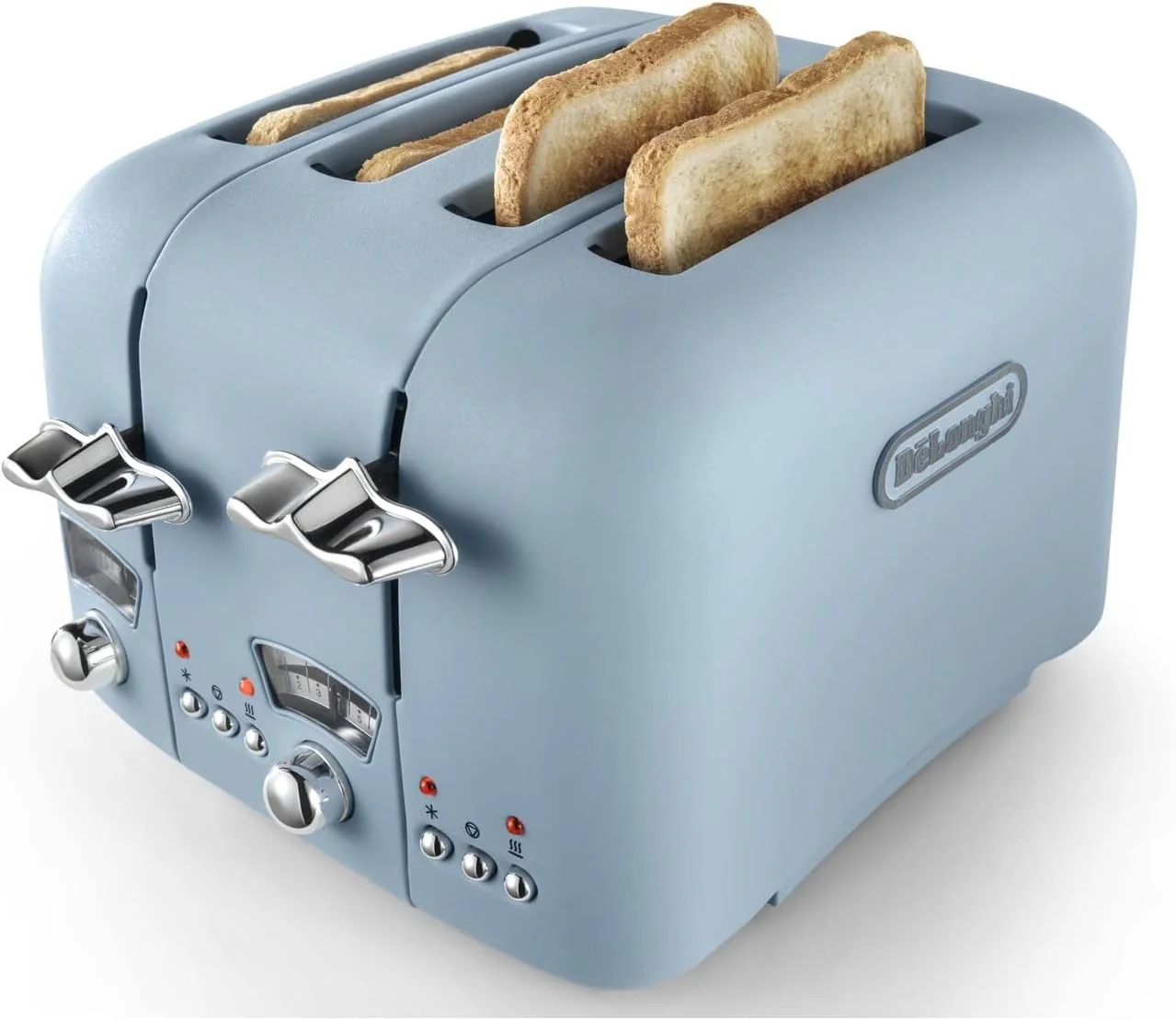 DELONGHI Argento Flora 4 Slice Toaster - Blue | CT04AZ - Image 2