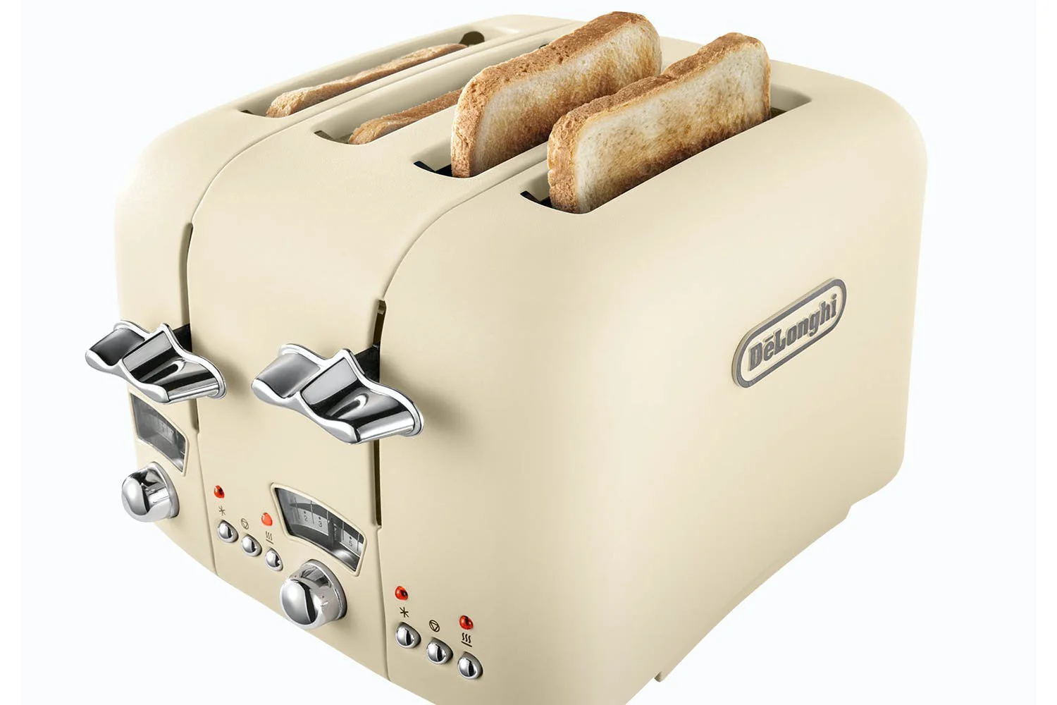 DELONGHI Argento Flora 4 Slice Toaster - Beige | CT04BG - Image 4