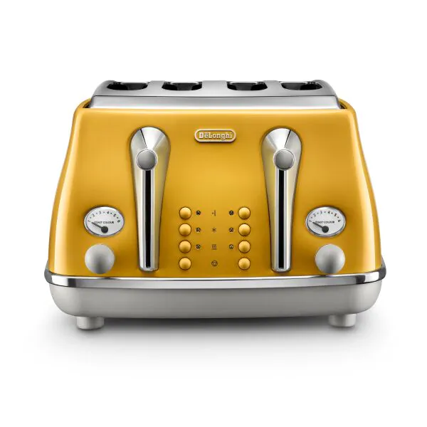 DELONGHI Icona Capitals 4 Slice Toasted - Yellow | CTOC4003Y