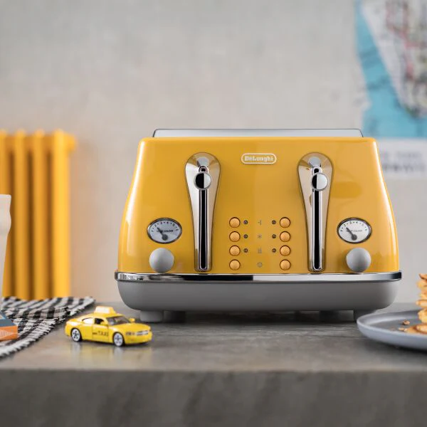 DELONGHI Icona Capitals 4 Slice Toasted - Yellow | CTOC4003Y - Image 4