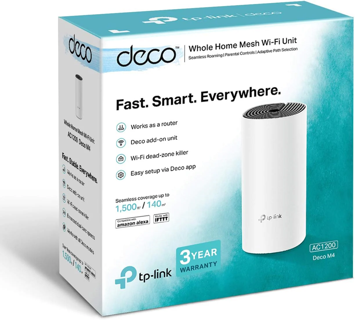 TP Link Deco AC1200 Whole Home Mesh WiFi System, Single Adaptor | DECO M4 1 - Image 9