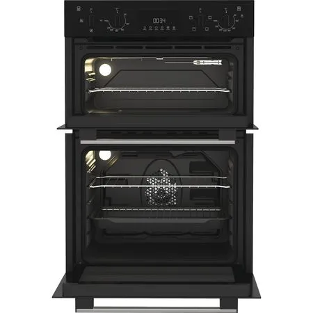 Indesit Built In Electric Fan Double Oven - Black | DII10DB - Image 2