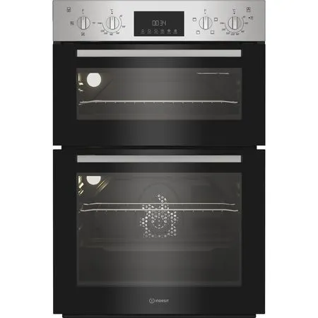 Indesit Built In Electric Fan Double Oven - Stainless Steel | DII10DIX