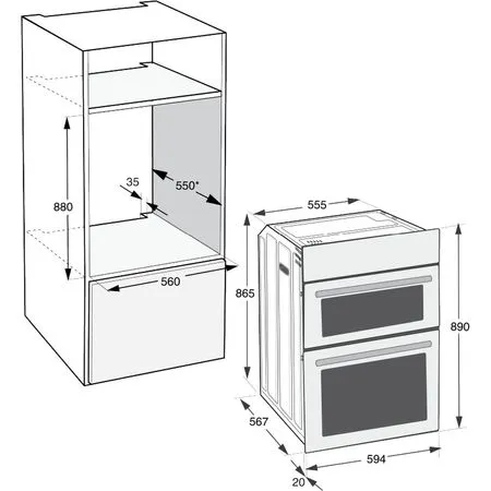 Indesit Built In Electric Fan Double Oven - Stainless Steel | DII10DIX - Image 5